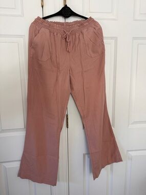 Women’s Boot Cut Drawstring Pants - Dusty Rose